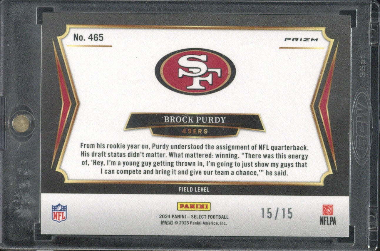2024 Panini Select Brock Purdy Dragon Scale Field Level /15 #465
