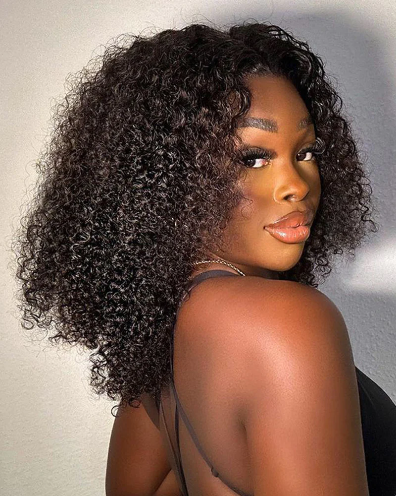 Ophirawig 6x5/13x4 Lace Glueless Jerry Curly Wig Pre-cut Lace Natural Black Beginner Friendly