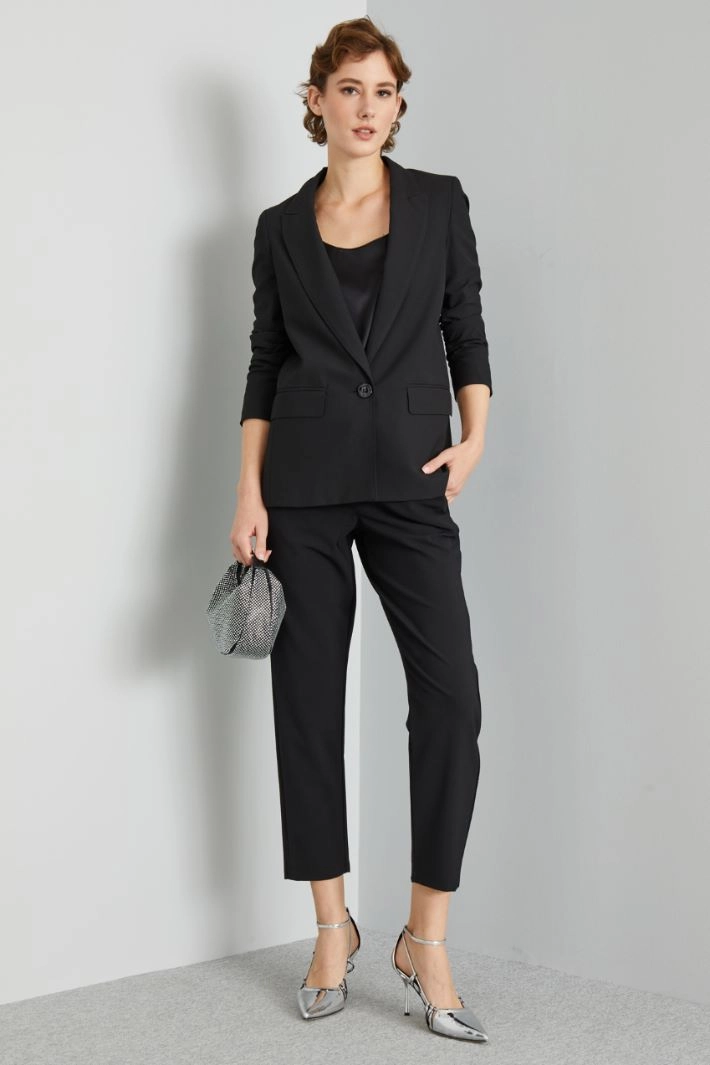 Top-stitched blazer - BLACK