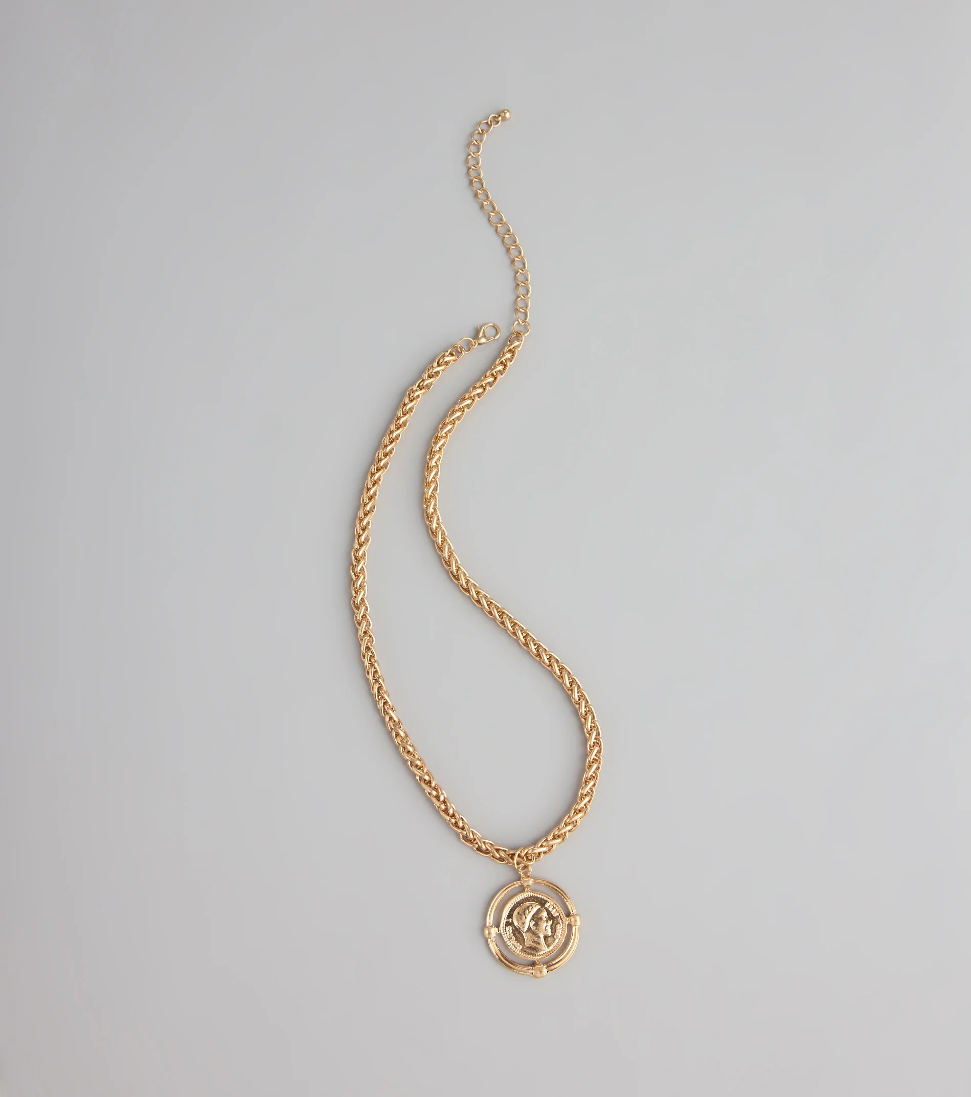 Coin Toss Statement Chain Necklace