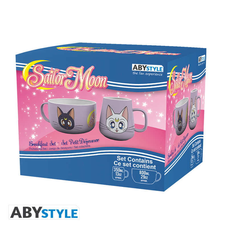 SAILOR MOON Breakfast Set Mug + Bowl Luna & Artemis