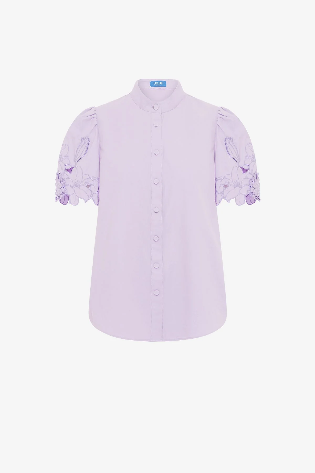 Amelie Appliqué Shirt Top - Lilac