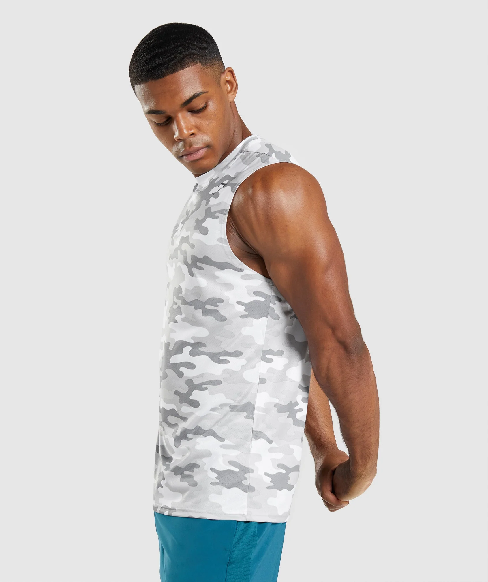 Arrival Sleeveless T-Shirt Light Grey Print