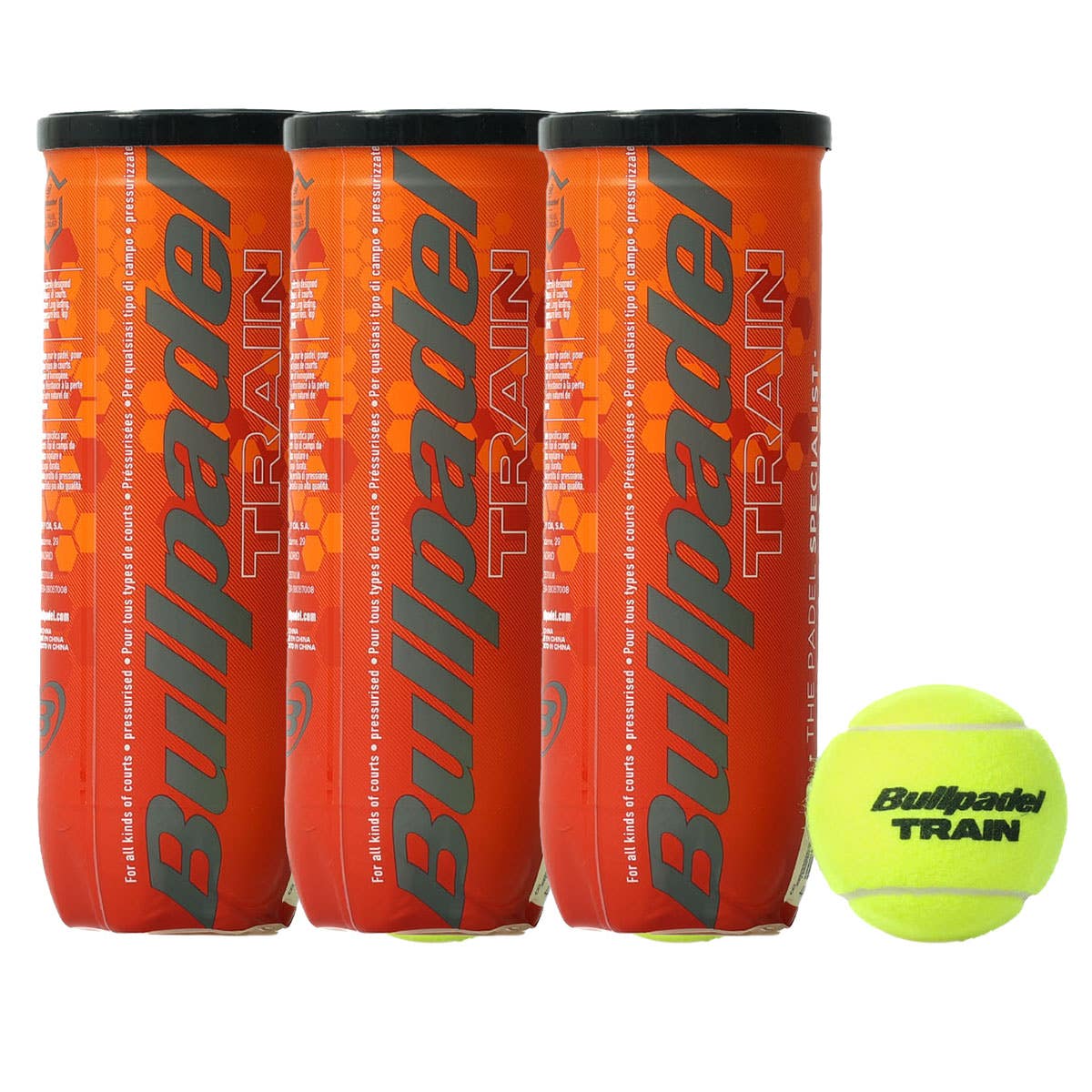 TRIPACK OF 3 BULLPADEL TRAIN 3-BALL CANS