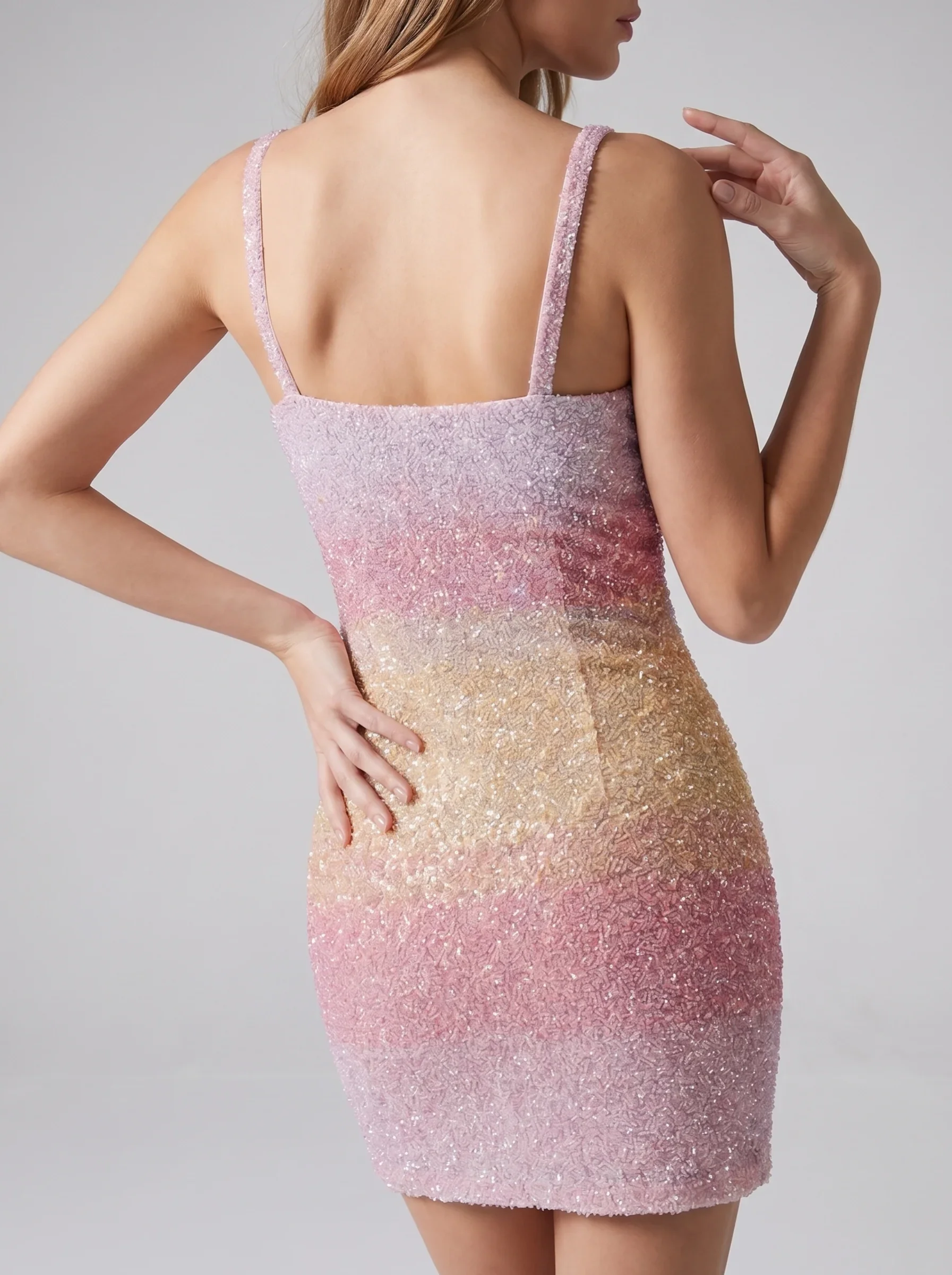 Cassie Pink Ombre Mini Dress