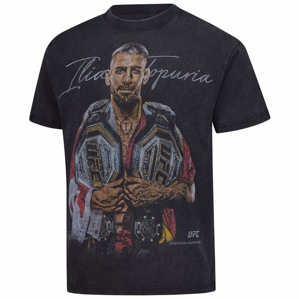 Men's Black Ilia Topuria Double Champ Boxy T-Shirt