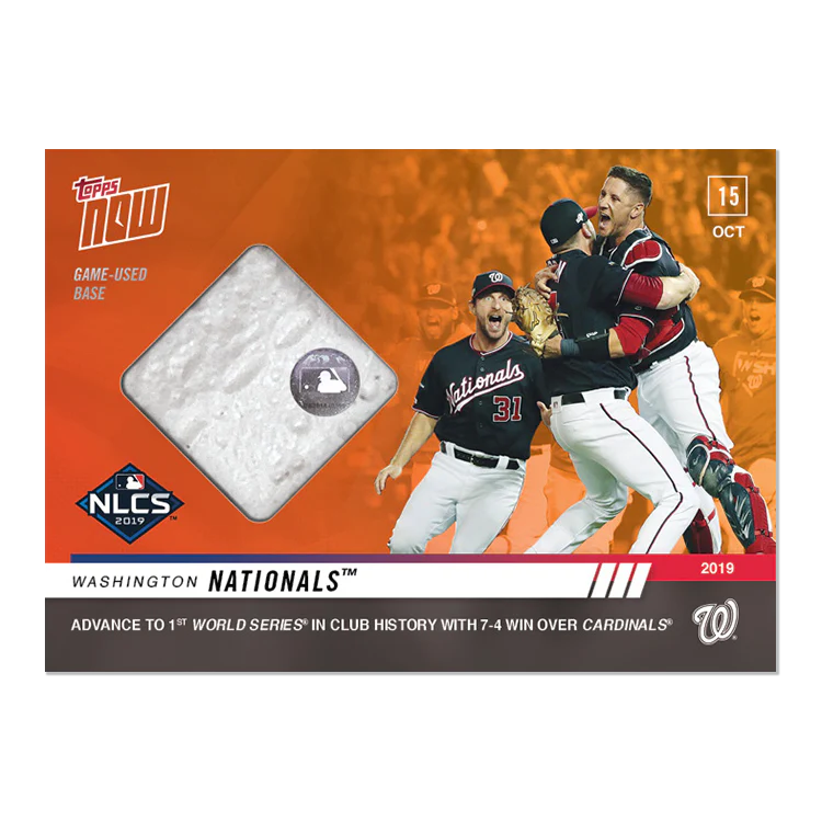 Game-used Base Relic # to 5 - Washington Nationals - MLB TOPPS NOW® Card 1022C