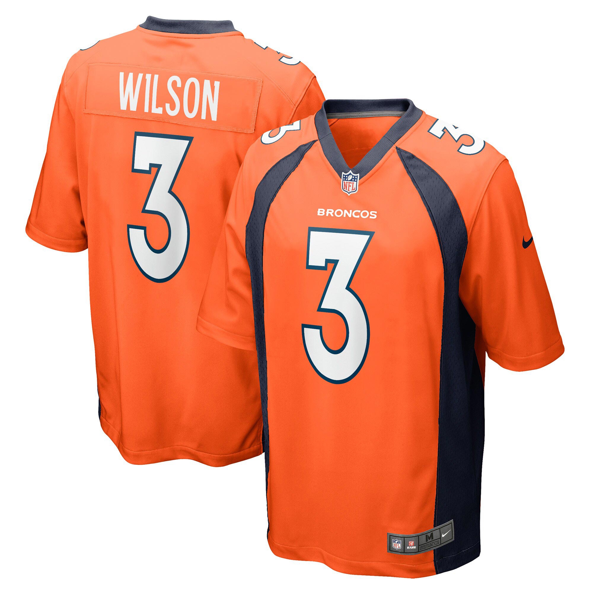 Russell Wilson #3 Denver Broncos Nike Game NFL Football Jersey Orange