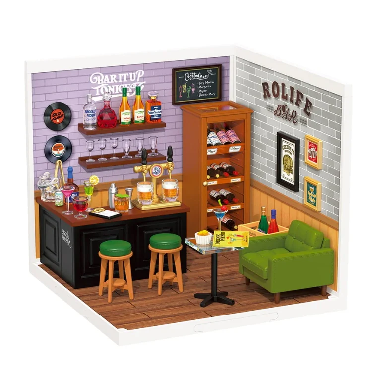 Leisurely Cheers Bar DIY Plastic Miniature House Robotime DW012