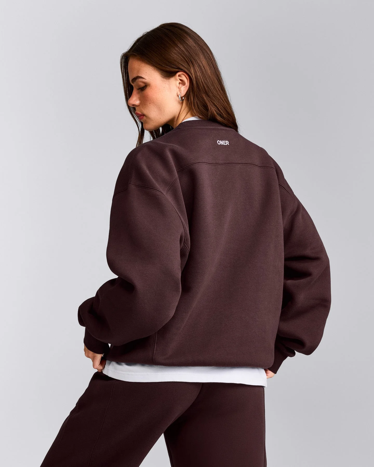 Foundations Cosy Crew Neck Sweatshirt | Plum Brown
