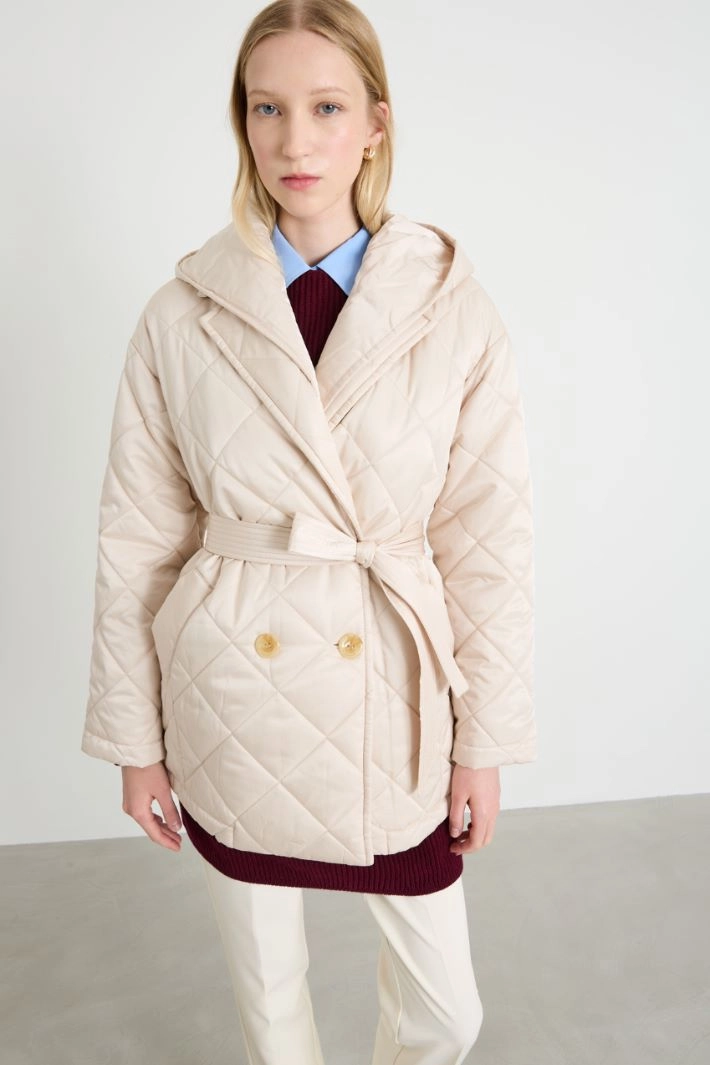 Padded jacket with removable hood - IVORY