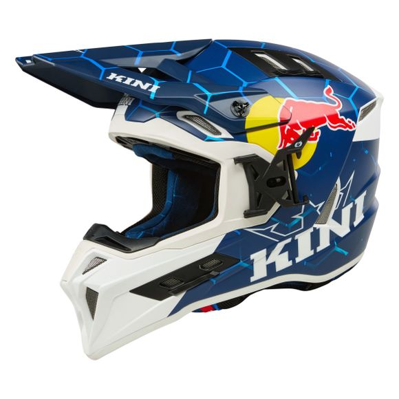 Casque cross Kini Red Bull EXC 1.0 2025 - Blanc / BleuRef : KRB0135