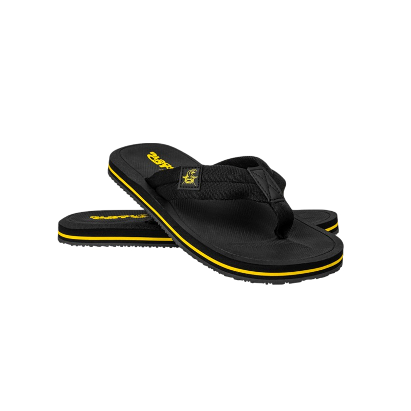 Black Cat Flip-Flops Slippers (Black\/Yellow)
