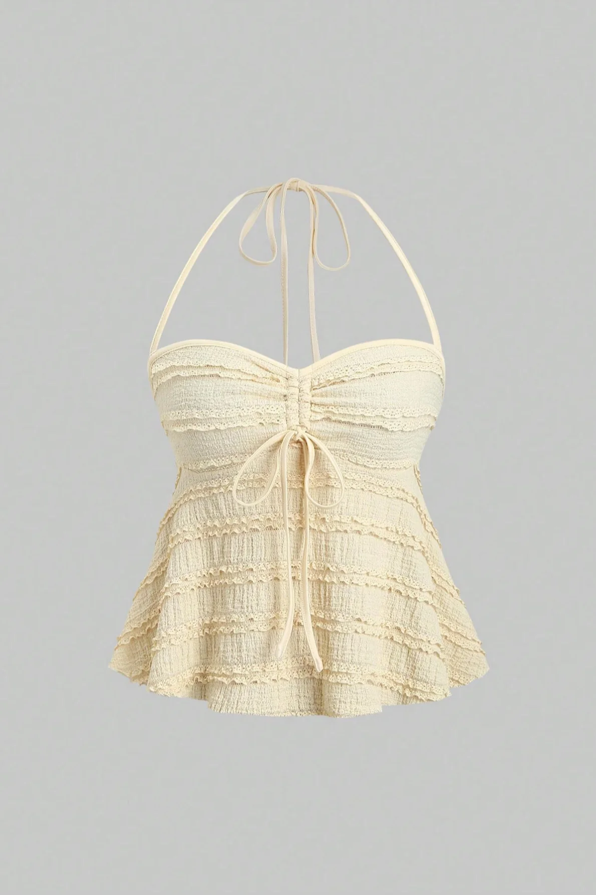 Asymmetrical Tie Halter Bikini Set