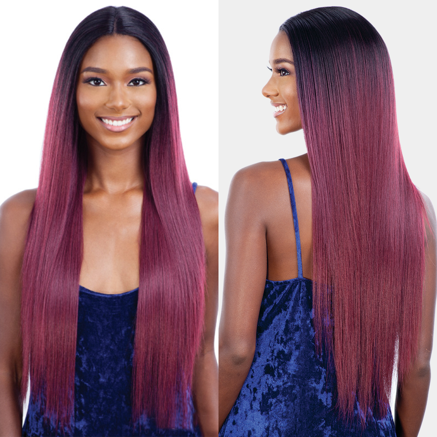 Shake-N-Go Weave Organique Mastermix Yaky Straight 4PCs with HD Deep Lace Part Closure (182022