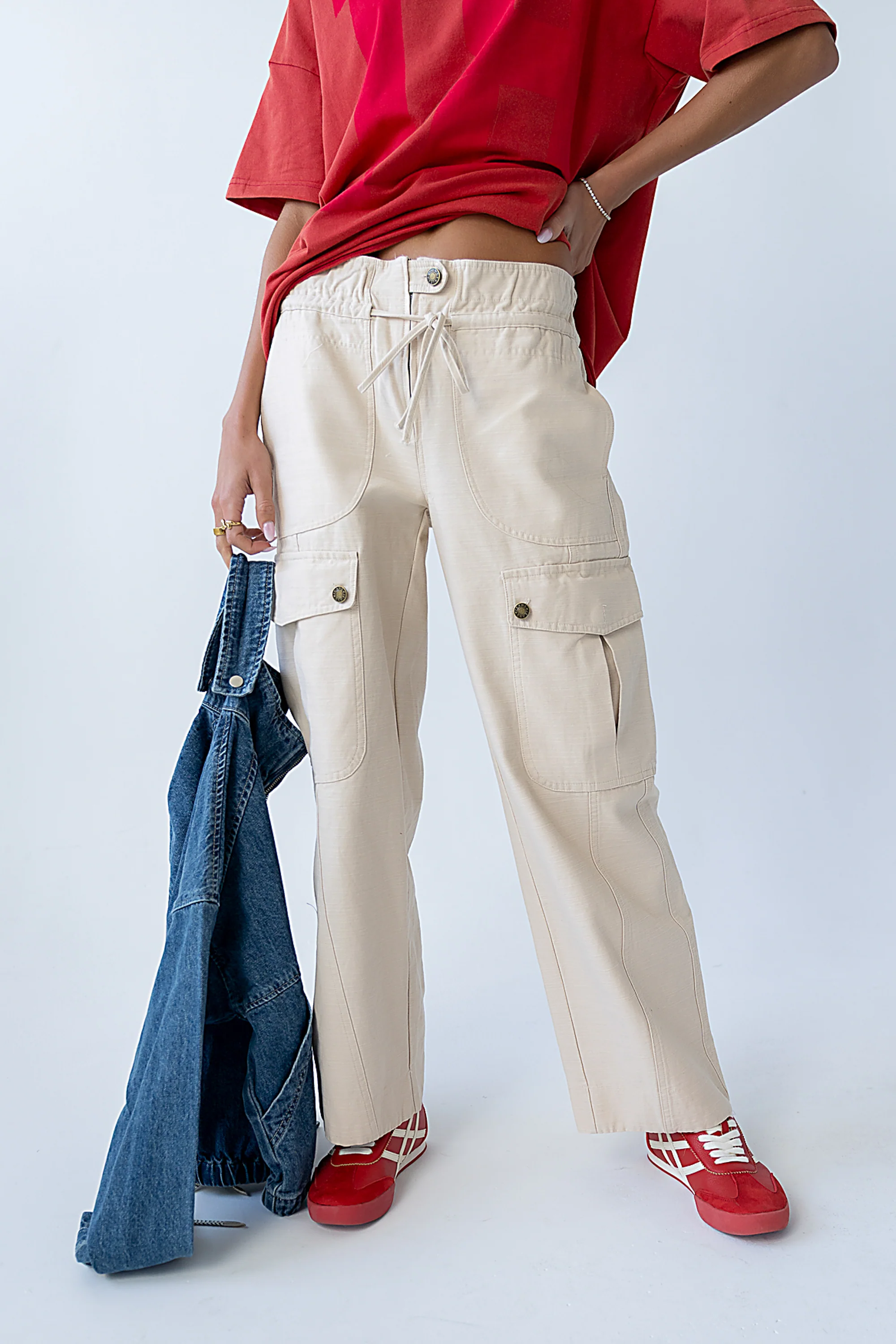 Kirsty Straight Leg Pants in Bone