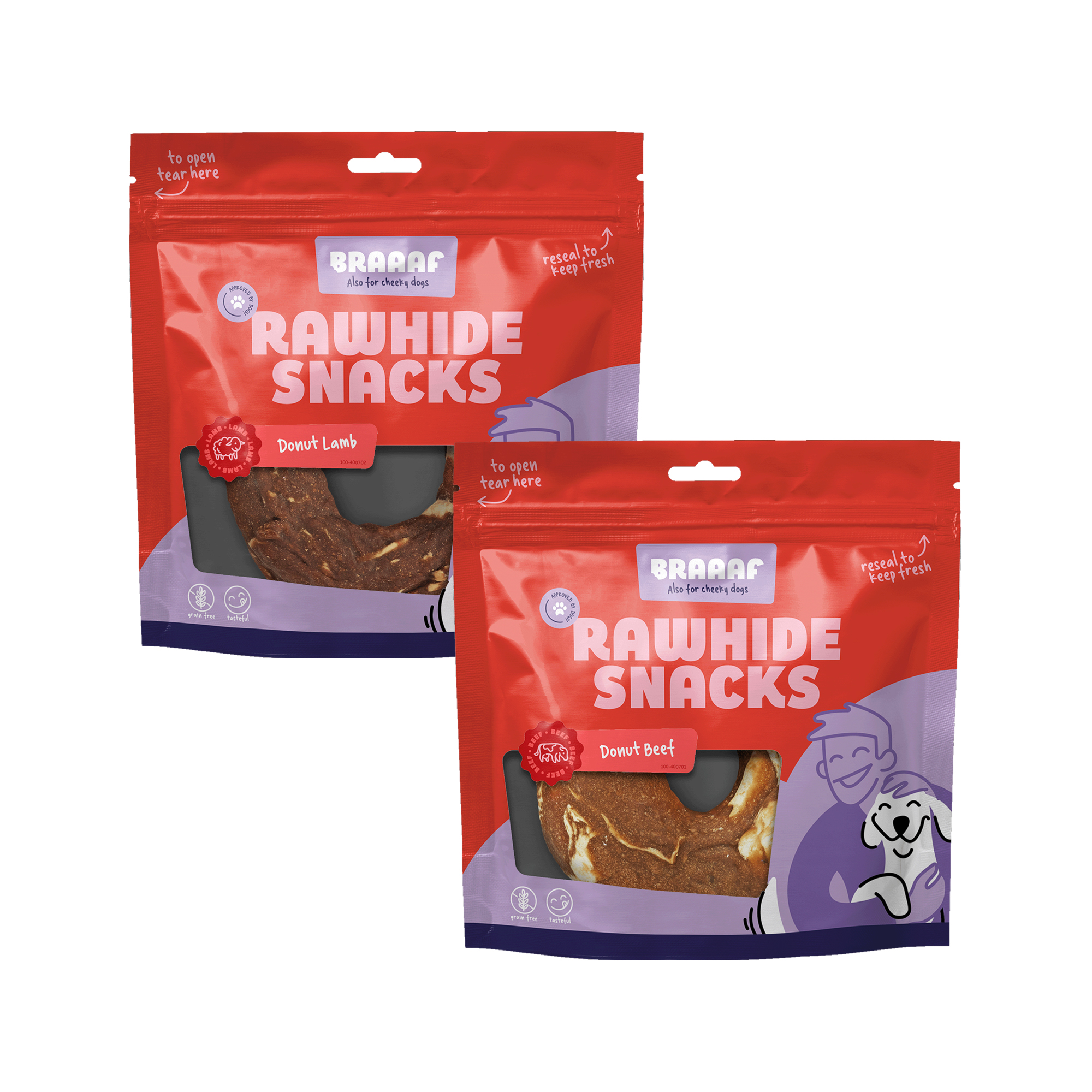 Braaaf Donut - Dog Snack - Beef and Fish - 10-12 cm