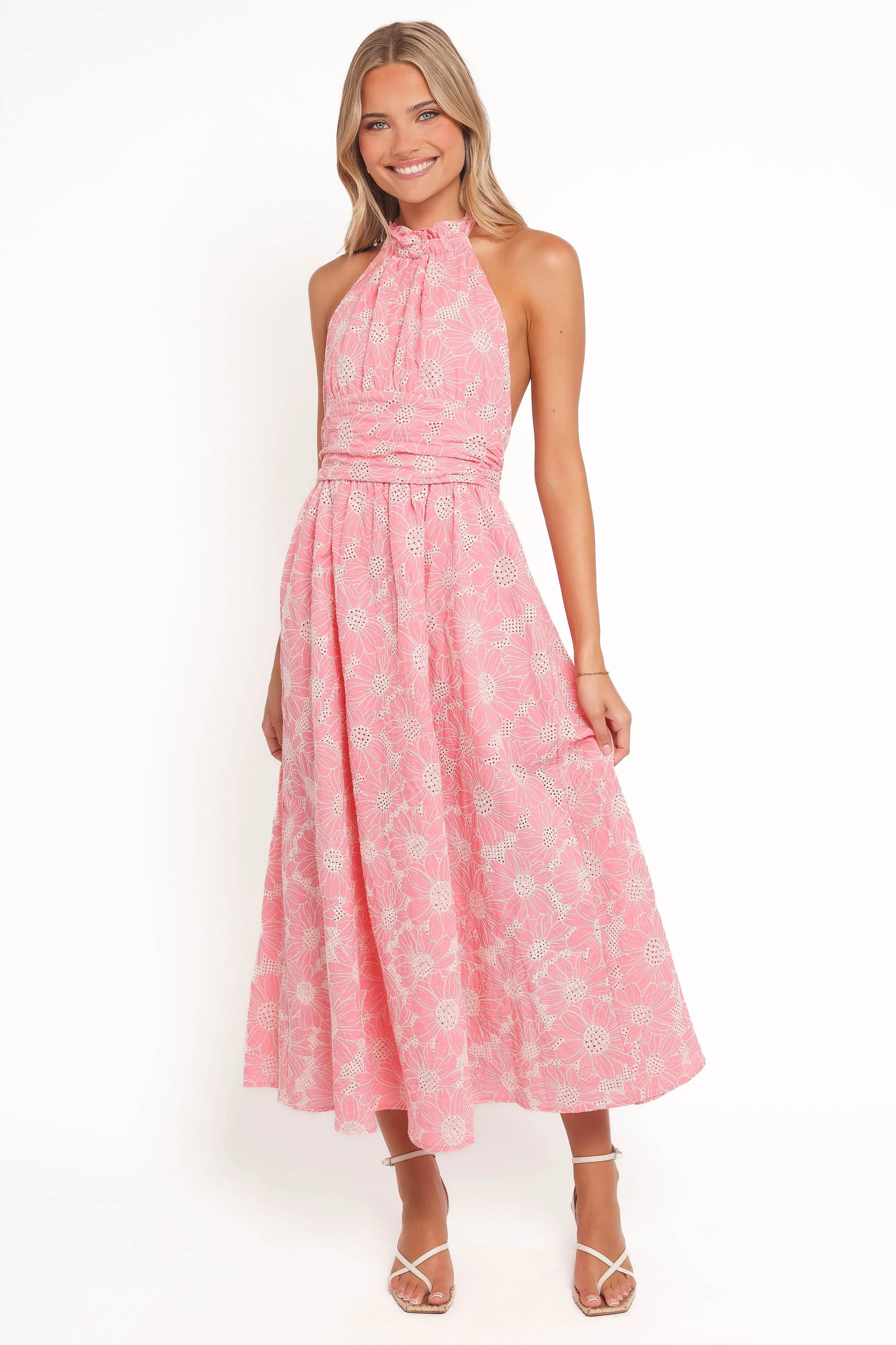 Taila Halterneck Midi Dress - Pink