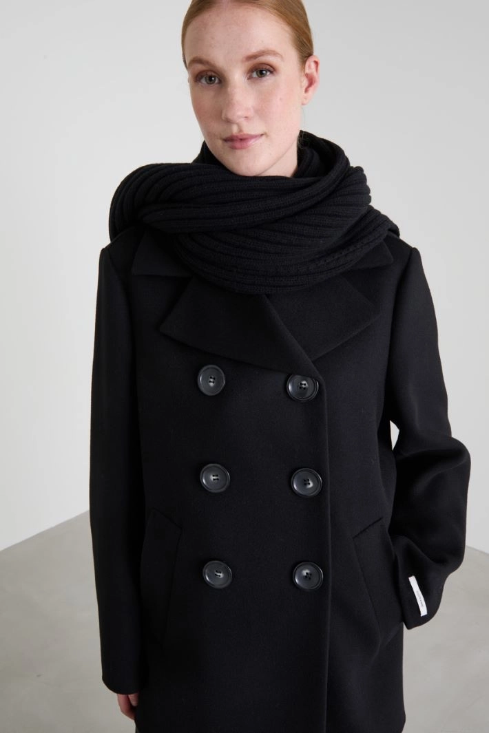 Long wool scarf - BLACK