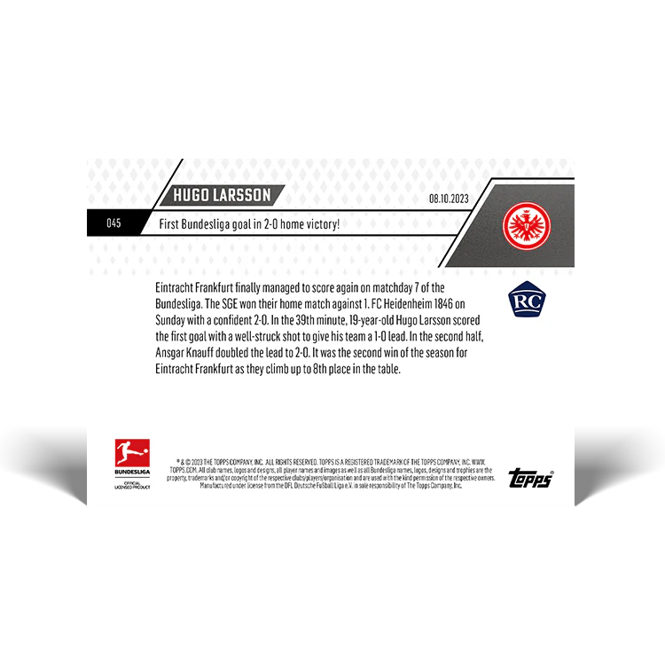 Topps UK - 5 Cards Bundle - Bundesliga TOPPS NOW® #41-45