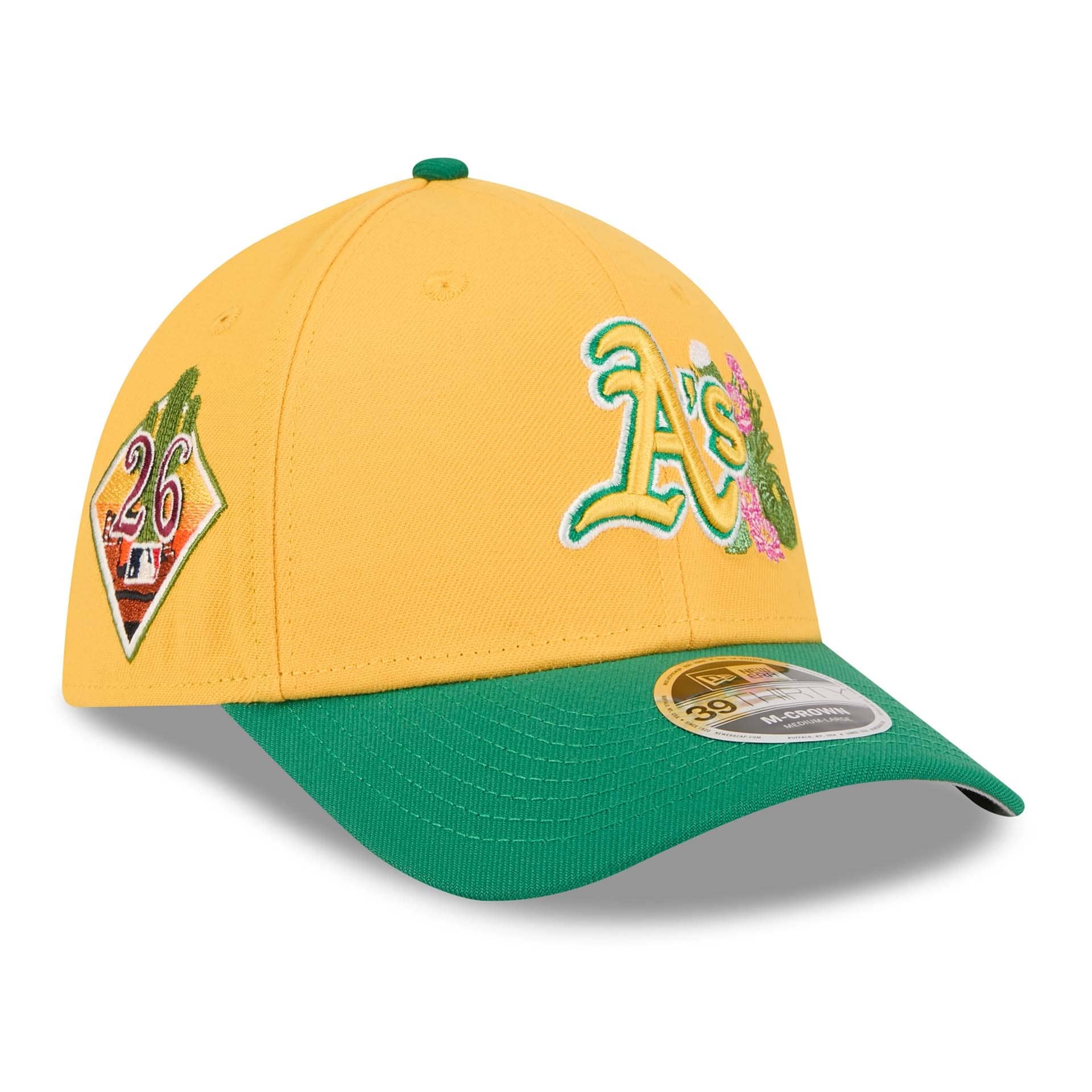 Athletics 2026 MLB Spring Training 39THIRTY M-Crown Flex Cap Yellow