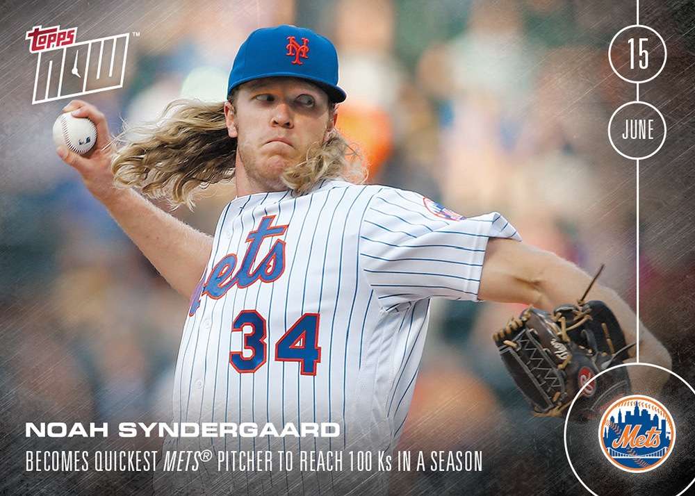 Noah Syndergaard - 6/15/16 TOPPS NOW® Card 156 - Print Run: 810