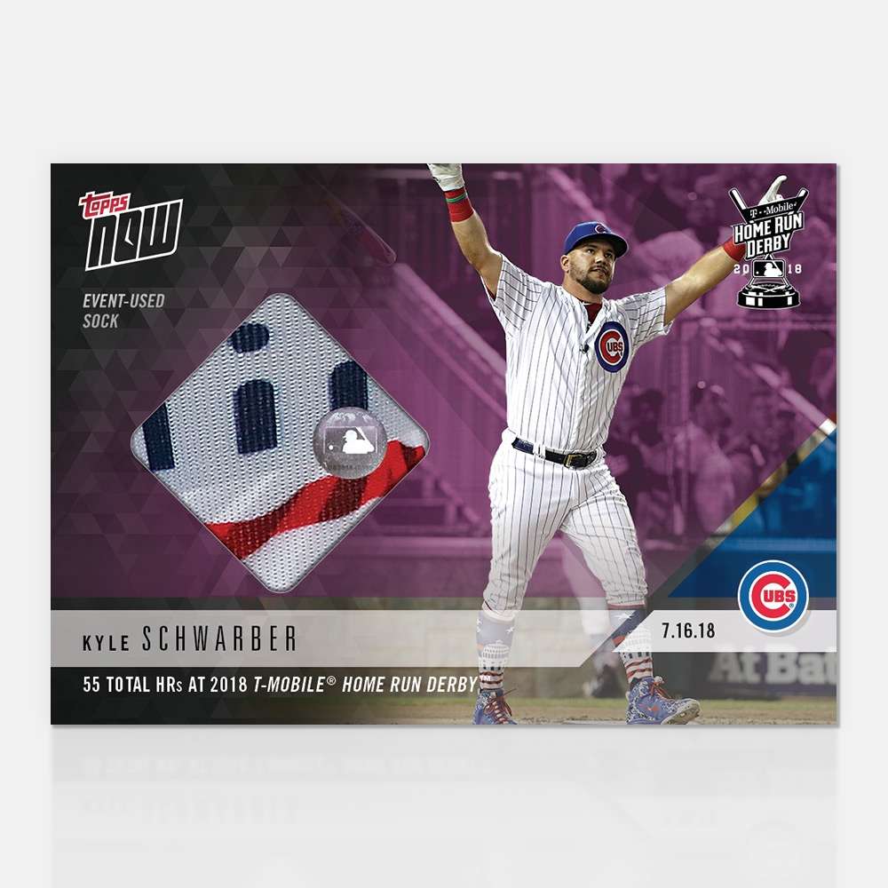 2018 T-Mobile Home Run Derby Sock Relic # to 25 - Kyle Schwarber - MLB TOPPS NOW®