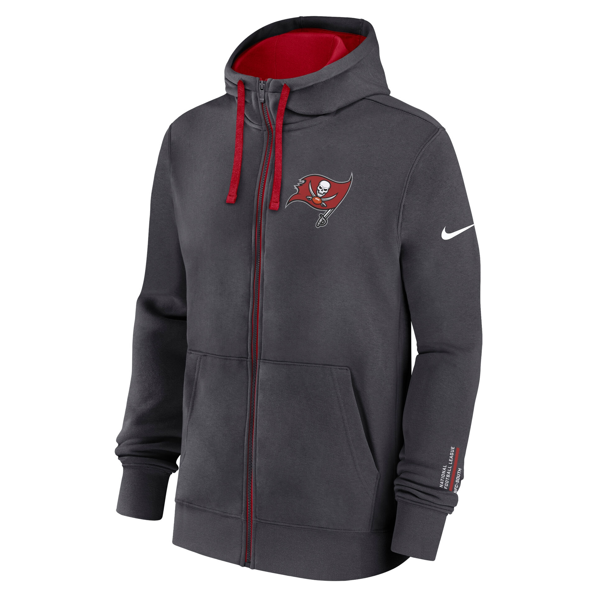 Tampa Bay Buccaneers Playbook NFL Full-Zip Fleece Hoodie Anthracite