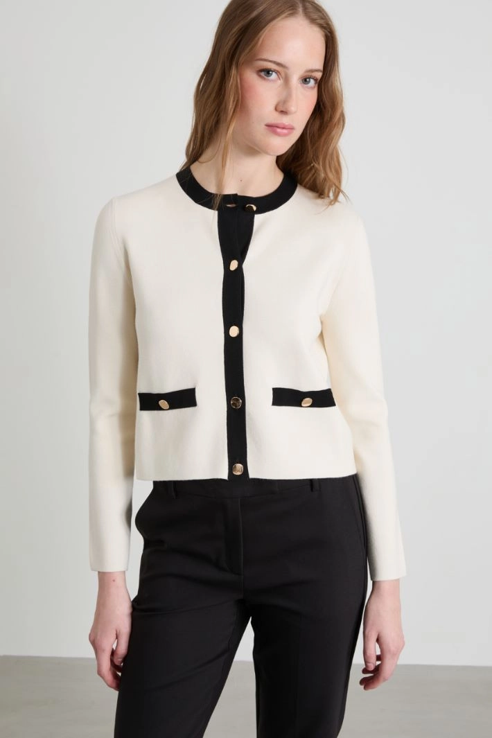 Viscose knit jacket - IVORY