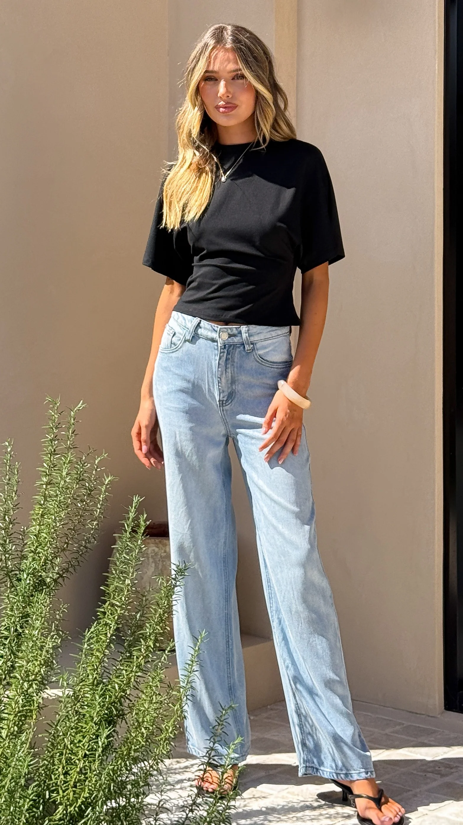 Tarah Straight Leg Jeans - Light Blue Denim