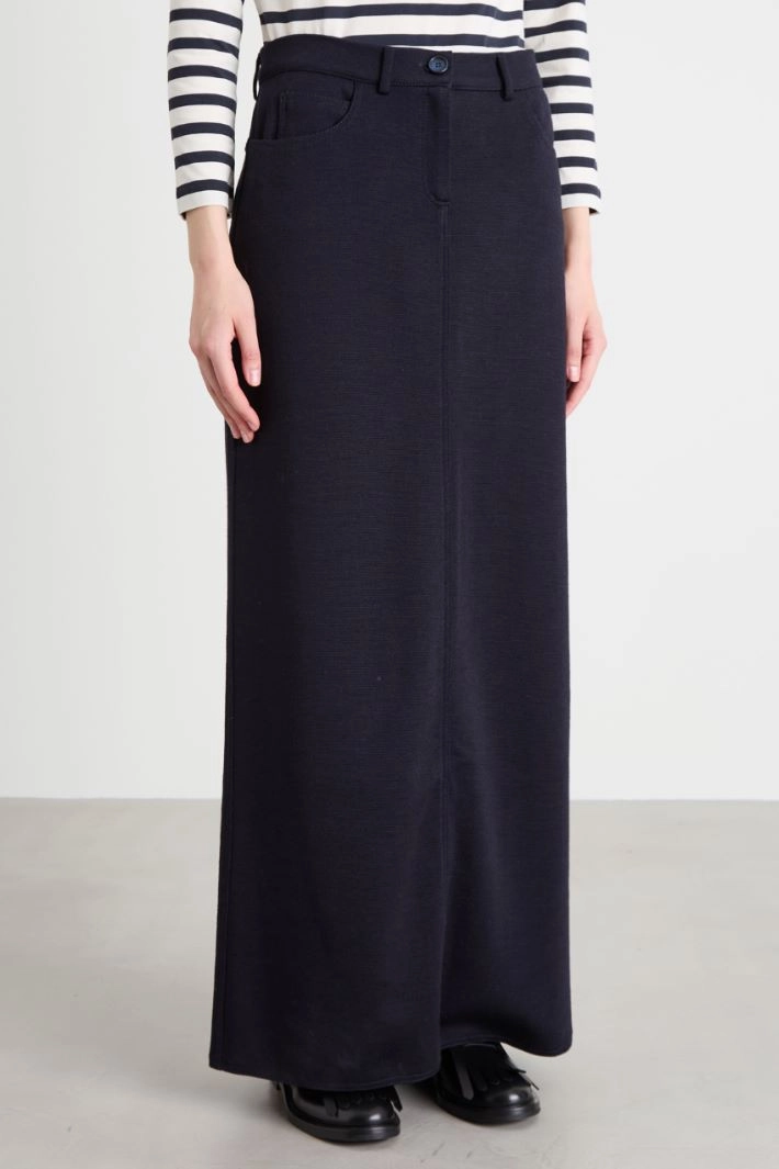 Wool jersey skirt - NIGHT BLUE