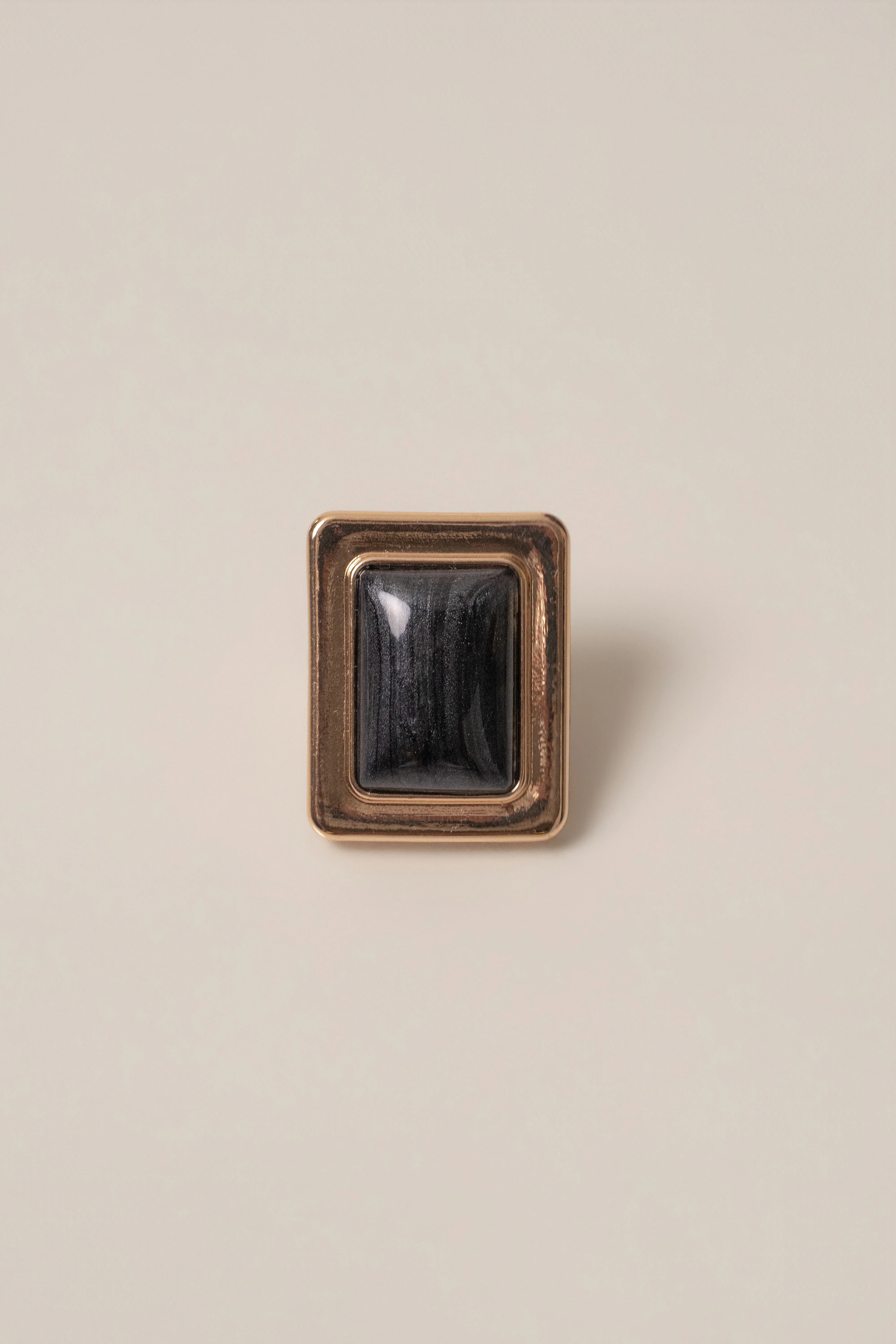 Black Polished Frame Ring