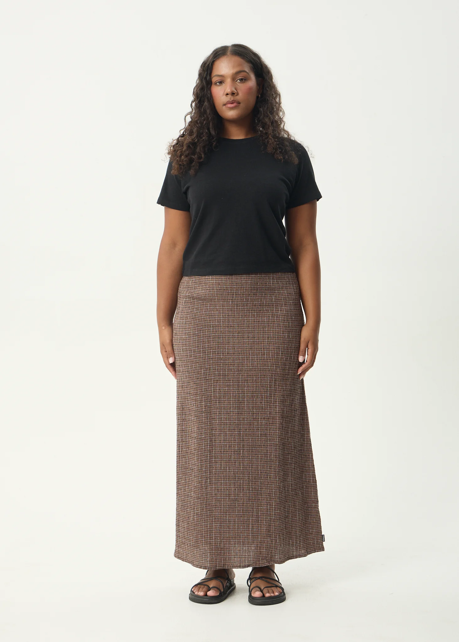 AFENDS Womens Lita - Seersucker Maxi Skirt - Hometown Coffee