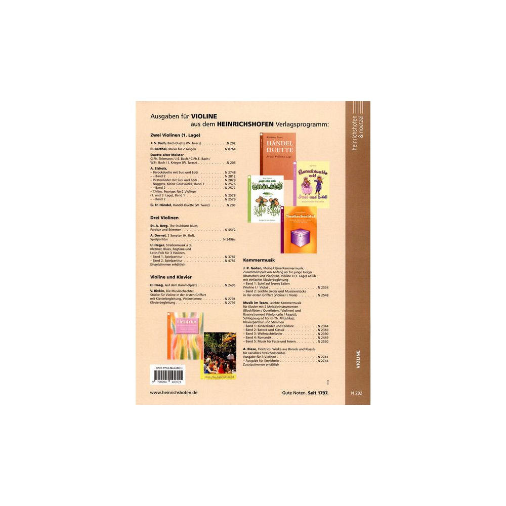 Heinrichshofen Verlag Bach Duette Violin – Thomann Ireland