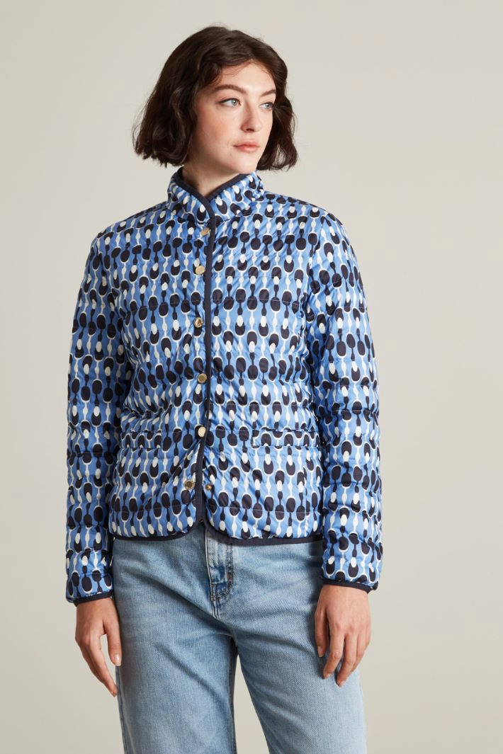 Short reversible padded jacket - BLUE