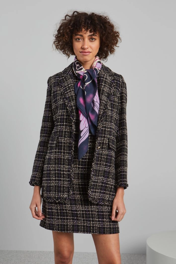 Viscose canvas foulard - NIGHT BLUE VIOLET