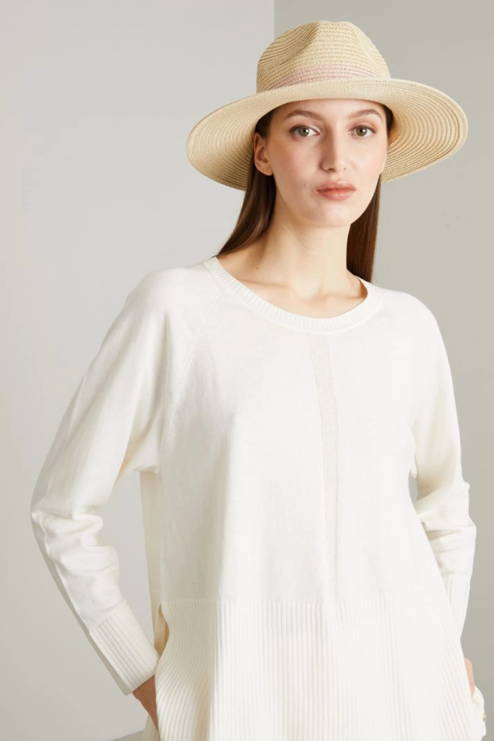 Wide brimmed hat - BEIGE PINK