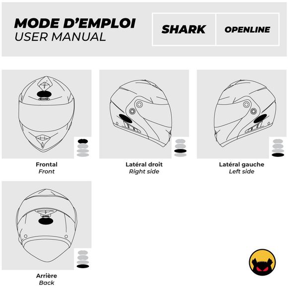 Fear The Yellow Bear REPLICA SHARK OPEN LINE Reflective Stickers - WhiteRef: FYB0002