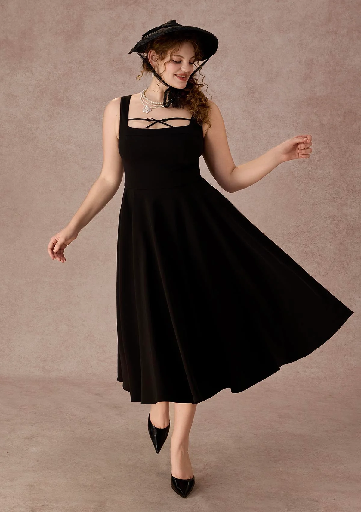 Curve&Plus Beyond Campus Black Dress(Long)