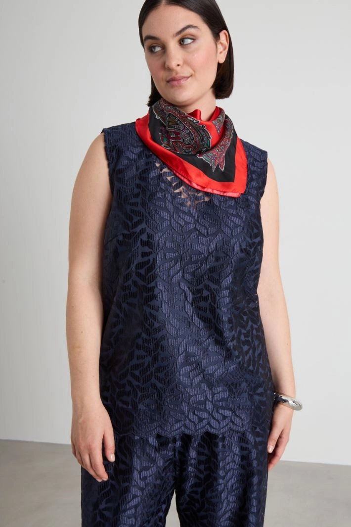 Silk twill scarf - RED