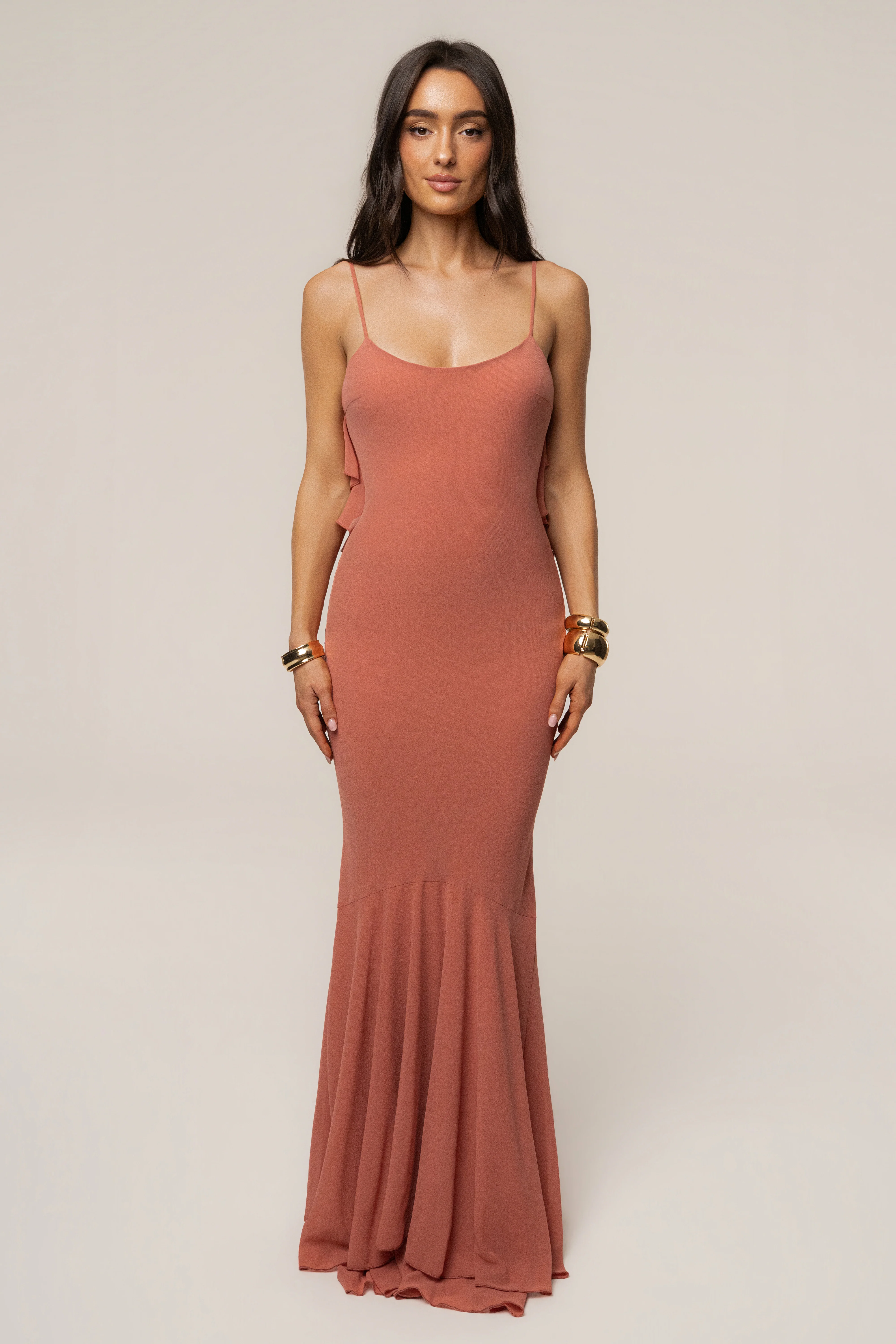 Peach  Midnight Romance Maxi Dress