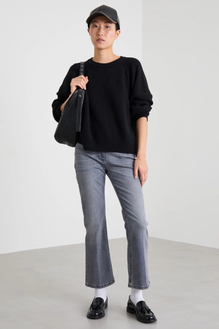 Flared cropped jeans - GREY