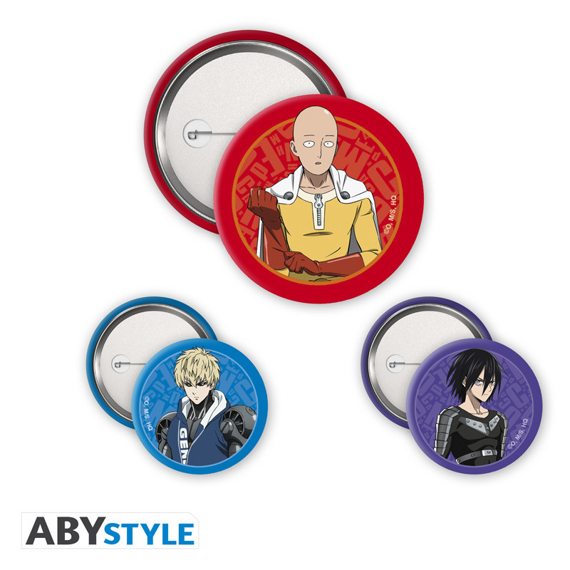 ONE PUNCH MAN Badge Pack Saitama, Genos & Sonic