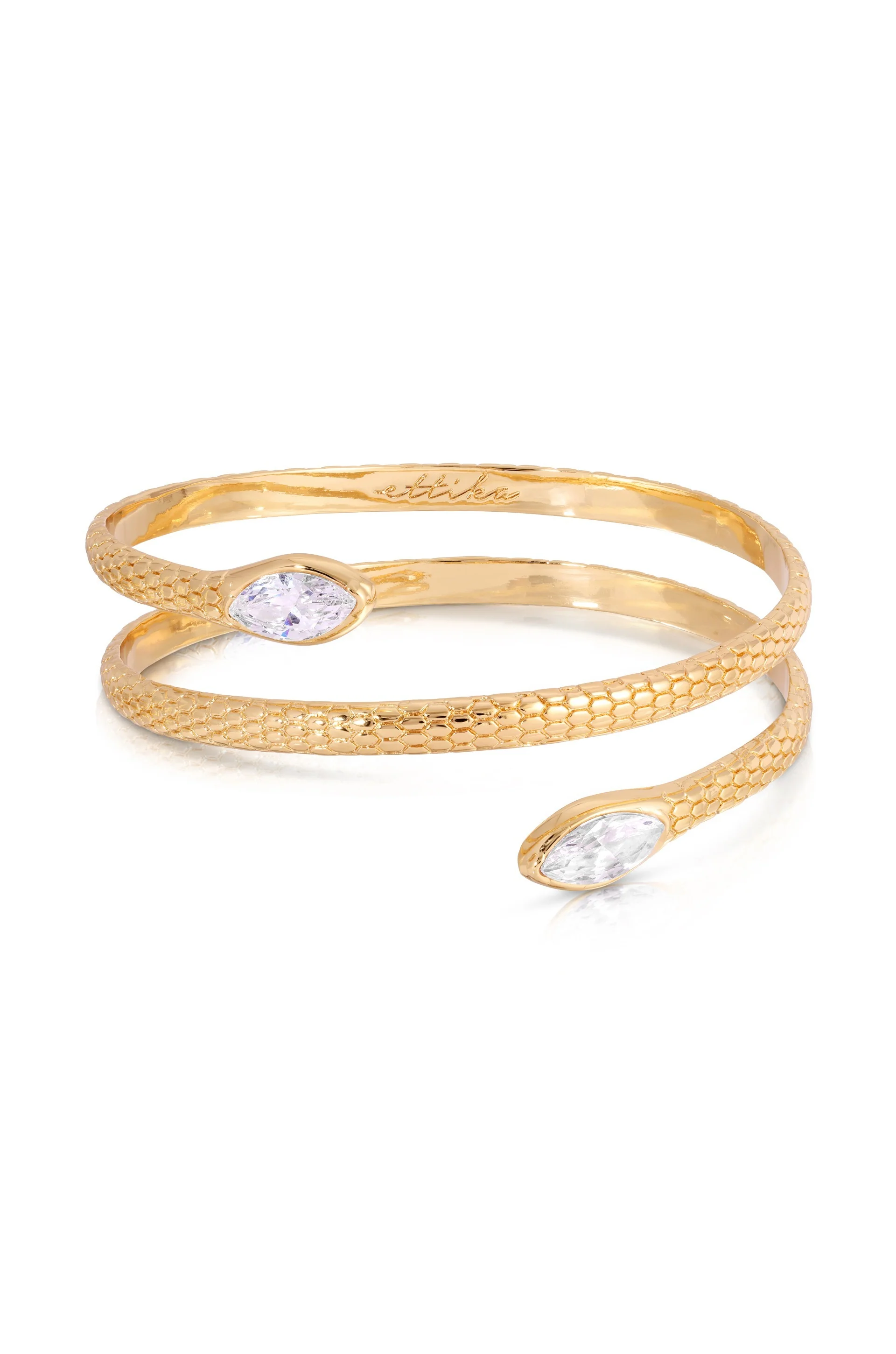 Marquise Coiled Snake Bangle