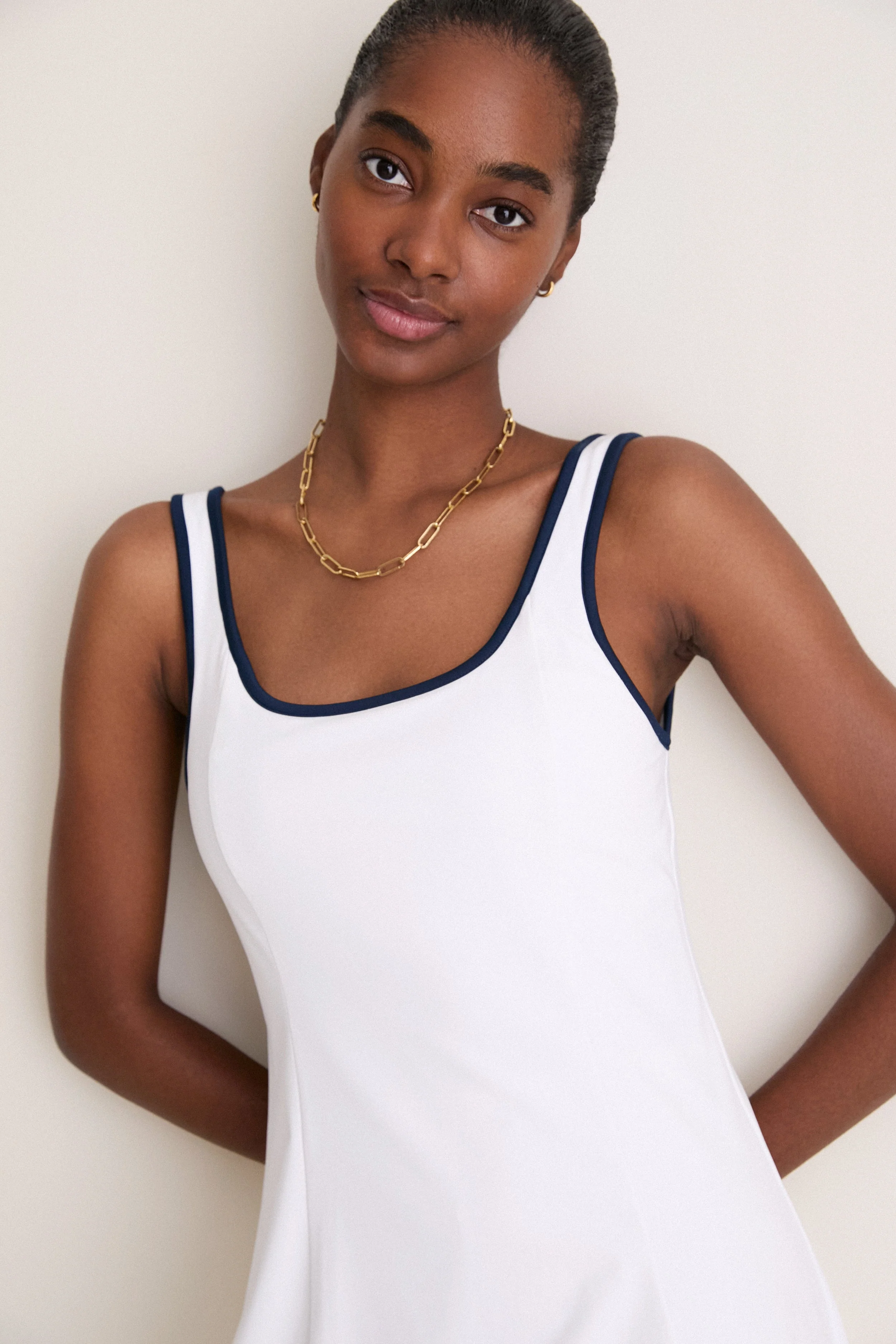 White Lightweight Compression Lucille Tennis Dress