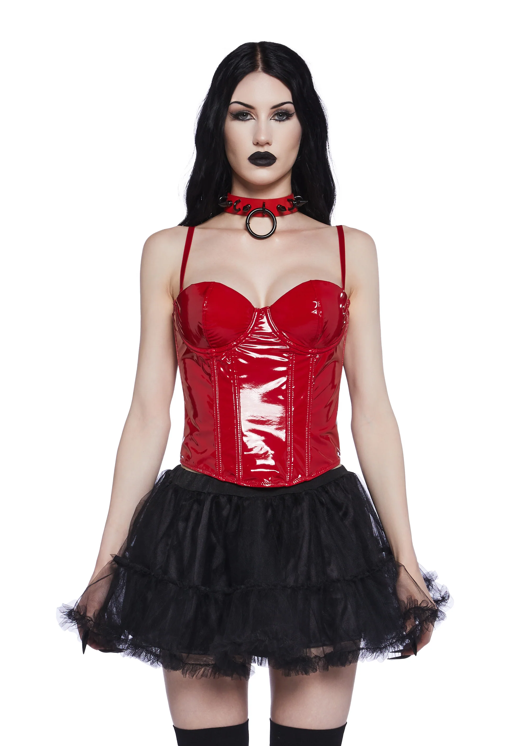 Bold At Night PVC Corset - Red
