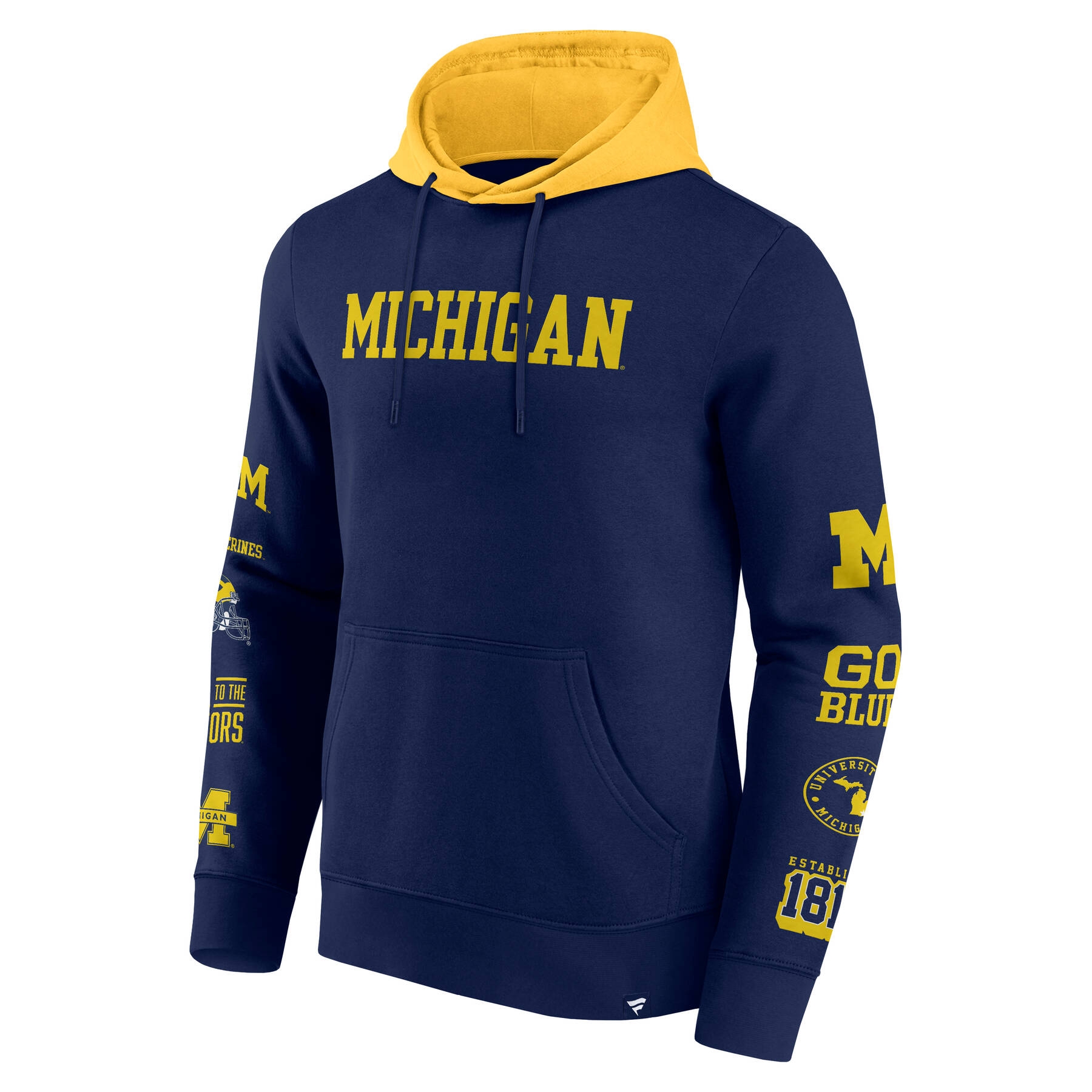 Michigan Wolverines Colorblock Badge NCAA Hoodie