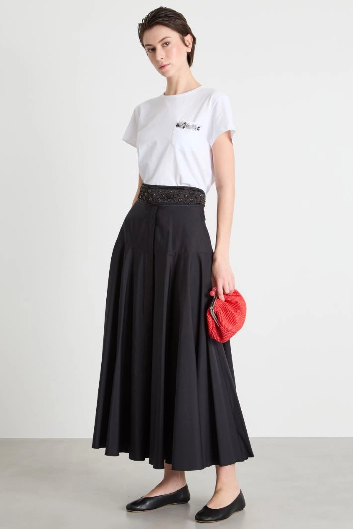 Embroidered-pocket T-shirt - WHITE