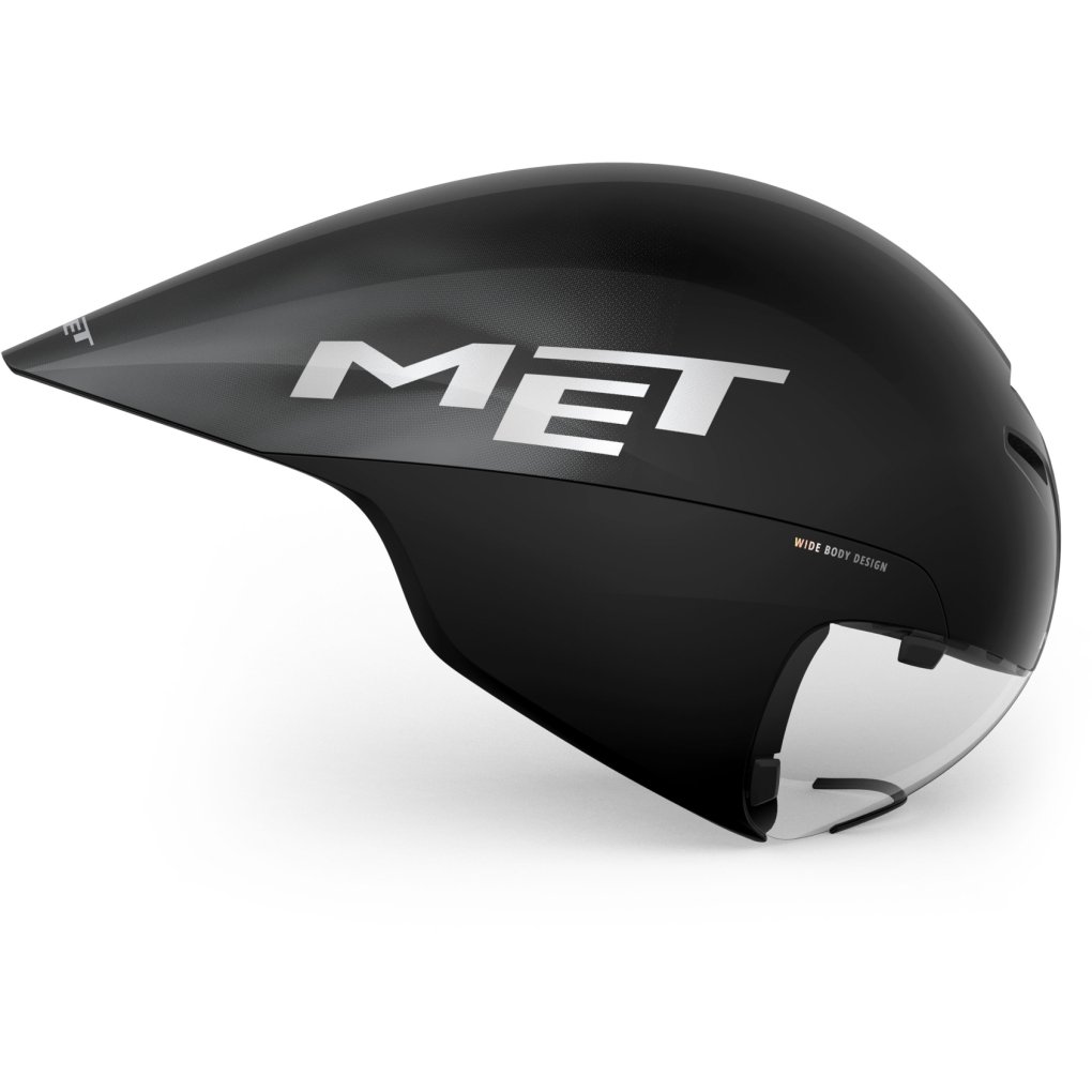 MET Drone Wide Body II Aero Helmet - Black Metallic/Glossy