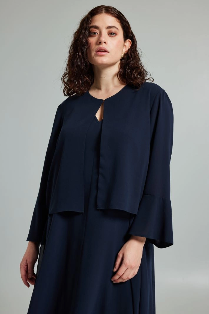 Short georgette jacket - NIGHT BLUE
